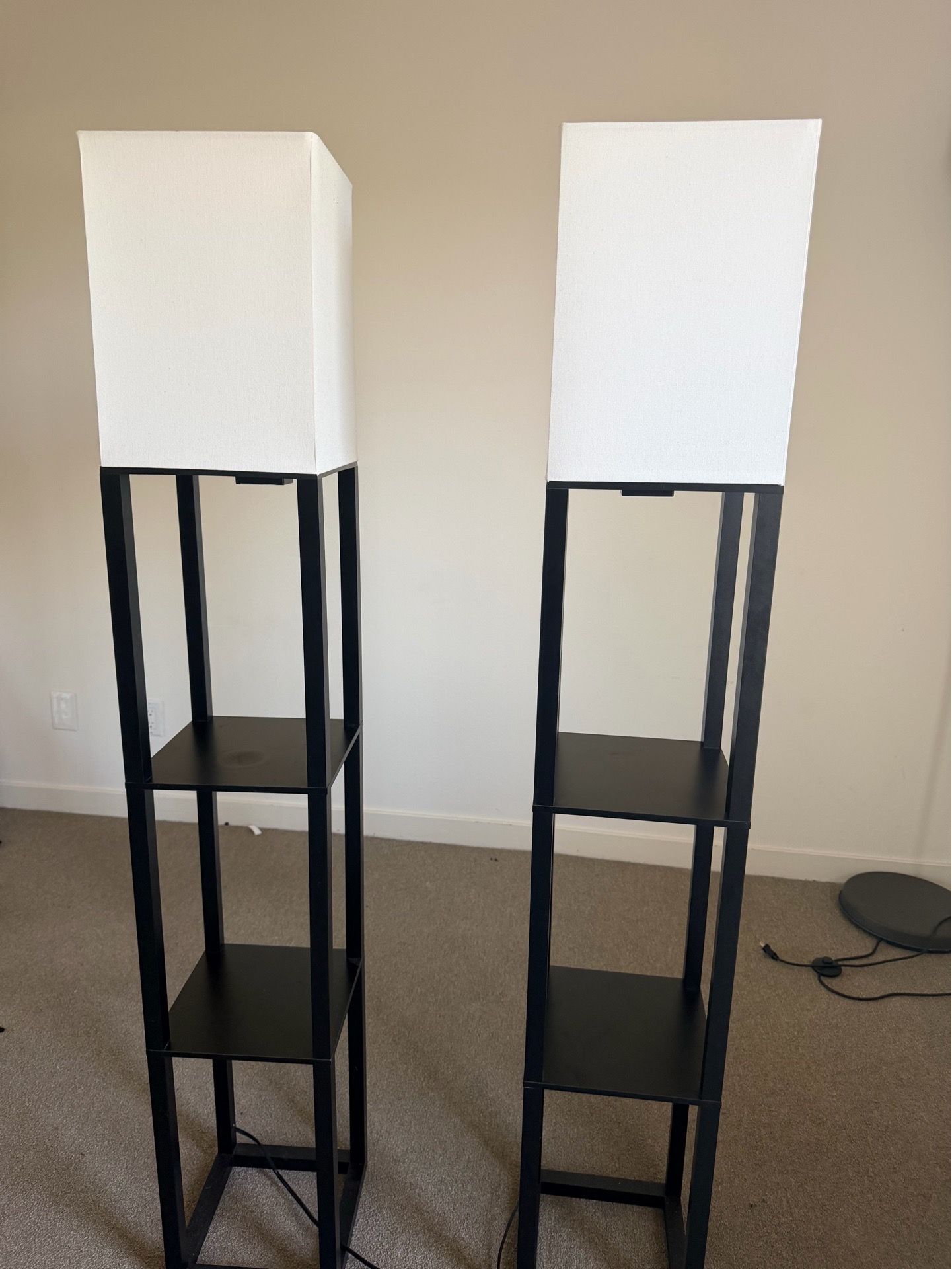 Modern Floor Lamps Set of 2 w/ Smart Color-Changing Bulbs Included