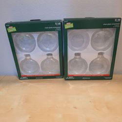 7 Clear Glass Ornaments