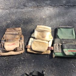 Assorted Tool Pouches And Trim Bench 