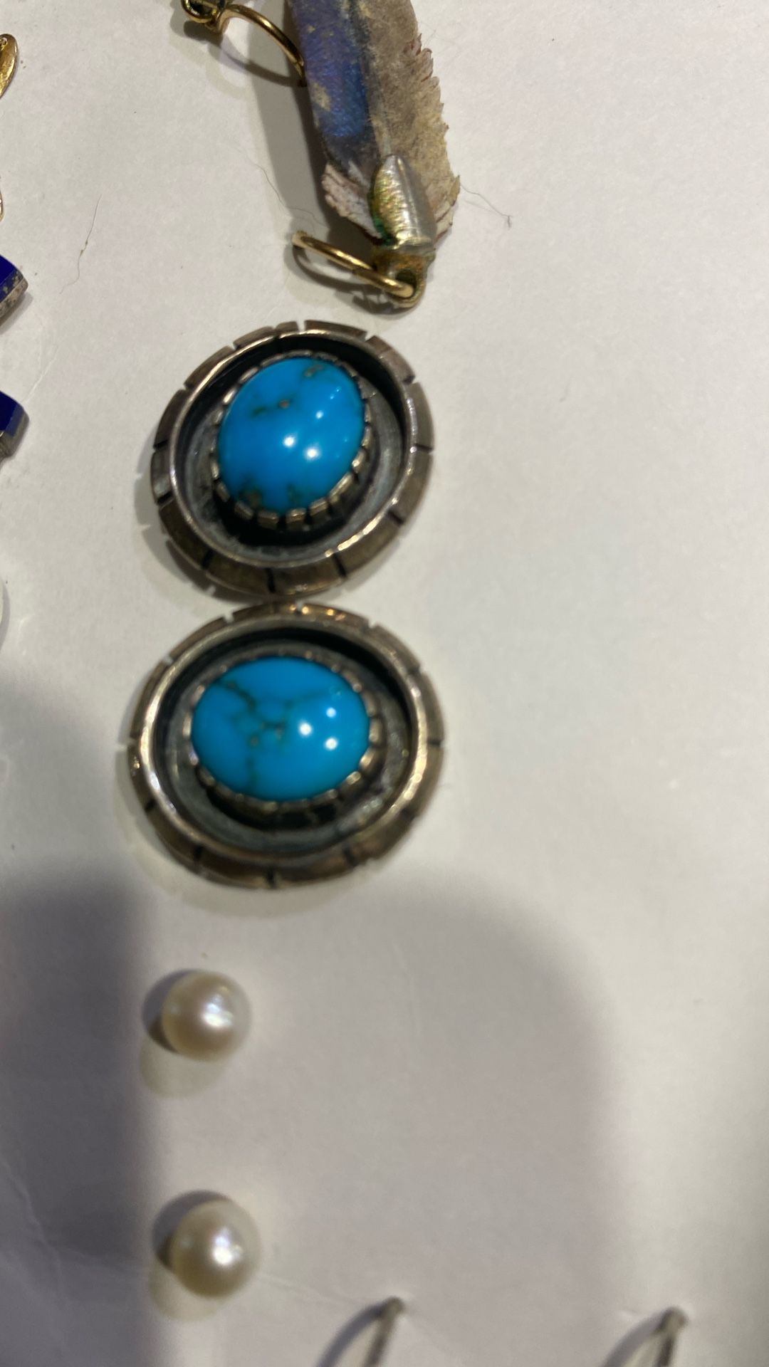 Sterling Silver And Turquoise Stud Earrings 