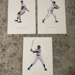 MLB Los Angeles Dodgers Chicago Cubs Kansas City Royal Legends Art Prints Don Drysdale Ernie Banks And George Brett