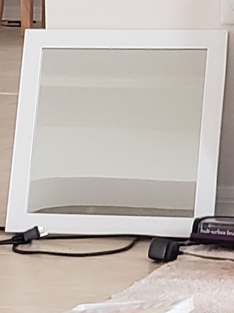 White wall mirror