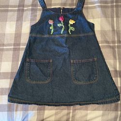 Denim Cotton Dress Multicolor Stitching 18-24T Or 1-2