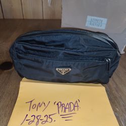 Brand New Never Used Prada Jumbo Size Toiletry Makeup Zipper Bag Unisex Travel Bag.