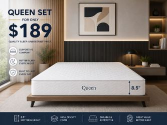 Queen set $189 >> Mattress And Box Spring