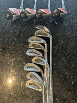 PING EYE Compete Set: IRONS 3-PW (matching SN #’s)+SW, Wood 1,3,4,5, Stock Grips