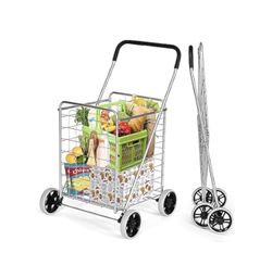 Folding Shopping Cart Silver