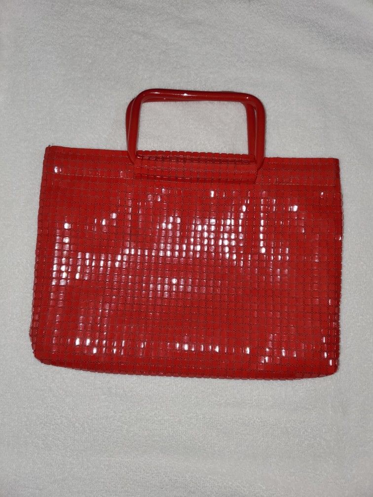 Lumured Red Tile Purse 1960's 