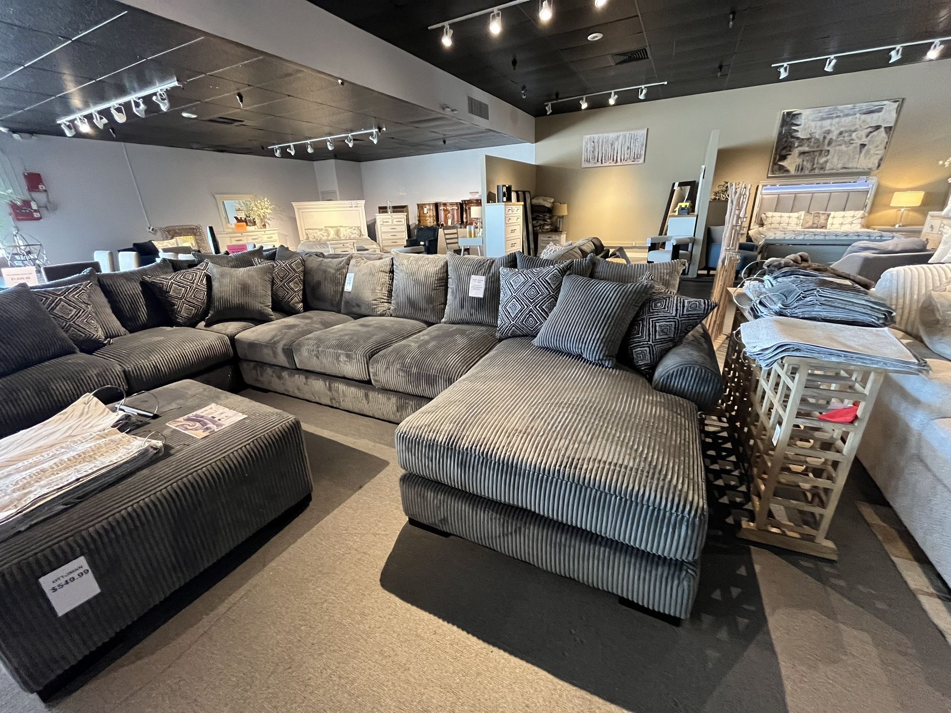 Grey 4PC Chaise Sectional Couch