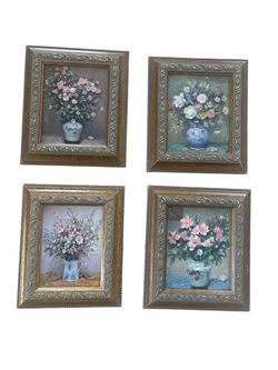 Vintage Set of 4 Miniature Marcel Dyf Paintings