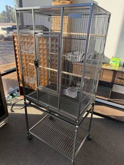 54-inch Wrought Iron Standing Large Parrot Parakeet Flight Bird Cage for Small Parrot Sun Parakeet Green Cheek Conure Lovebird Budgie Finch Canary Bir