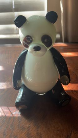 Stuart Abelman Panda Bear Cuddly Art Glass