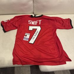 D’andre Swift Signed Georgia Customs Jersey - JSA Certification- Chicago Bears