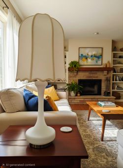 3 way Lamp 1970s Opaque Frosted Glass Table Lamps by Laurel Lamp Co. Mid Century 39" with Shade 23" Without Shade