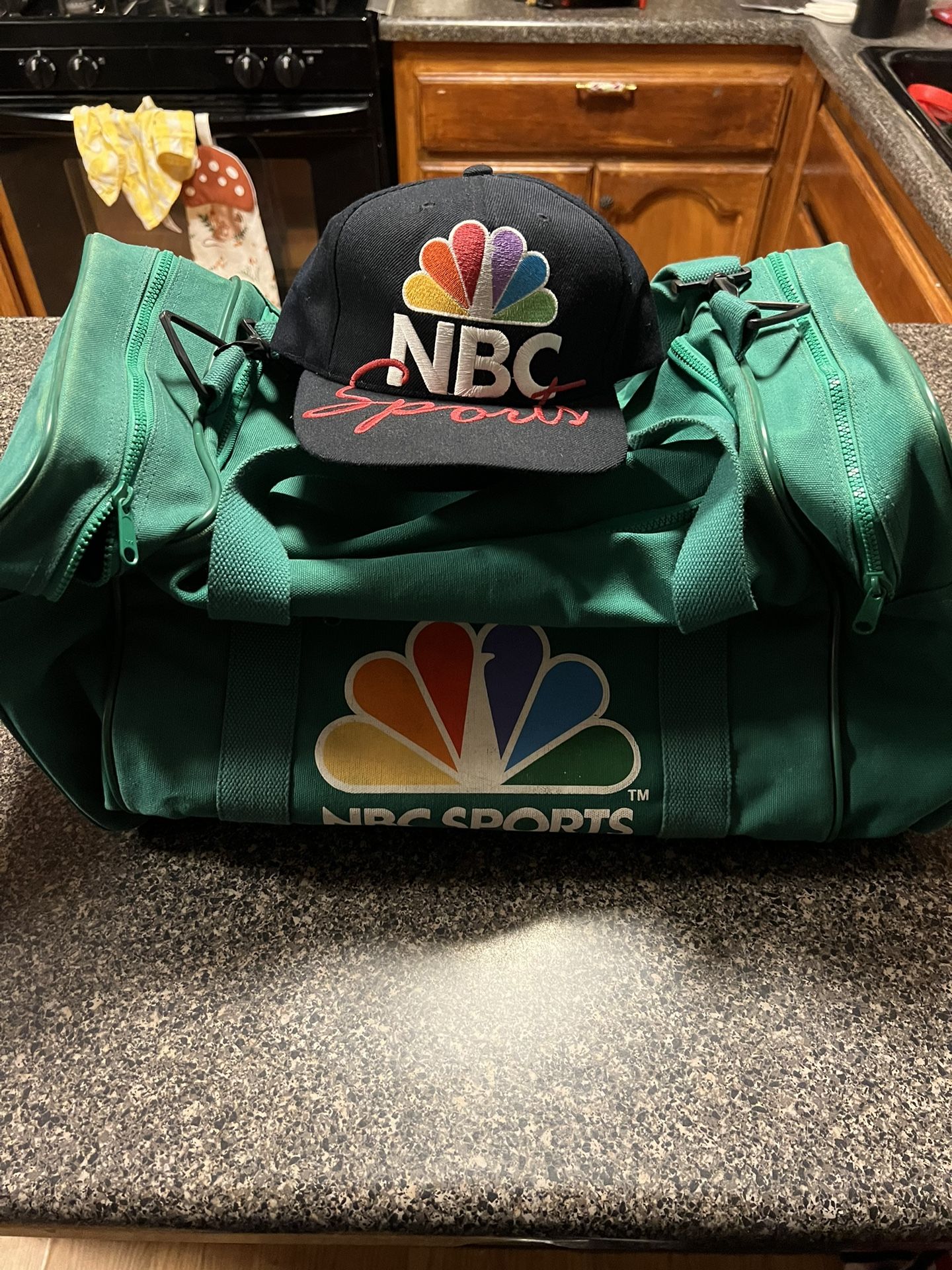 Vintage NBC Sports Hat And Duffle Bag Pro Player