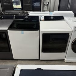 LG - 5.5 Cu Ft Extra Large Capacity Top Load Washer With AI Sensing & Gas Dryer Laundry Pair In Alpine White 💕