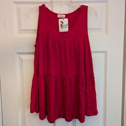 NEW Ruffle, Tiered Sleeveless Shirt, Soft, Small 