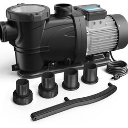 VIDAPOOL In/Above Ground Pool Pump, Self Primming High Flow (Single Speed, 1.5HP, 7350 GPH, 115V)