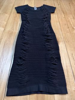 Black bodycon ruched cutout dress one size