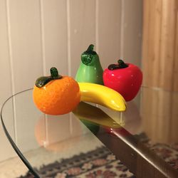 Mid Century Glass Fruit, Set Of 4