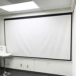 (NEW) $55 Manual 100” 16:9 Projector Screen Manual Pull Down Matte White Viewing Area: 87x49” 