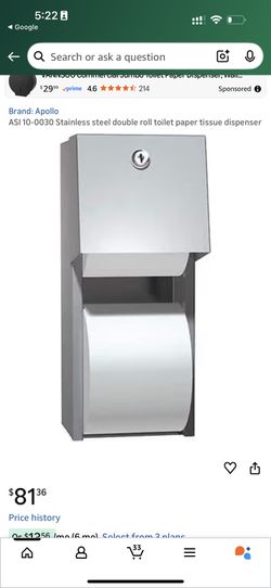 Mount Dual Roll Toilet Tissue Dispenser