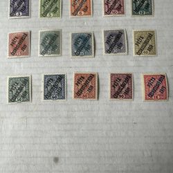 1919 Czechoslovakia Overprint Mint Hinged Group Of 15 