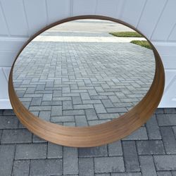 IKEA STOCKHOLM Large Round Wall Mirror Wood Frame