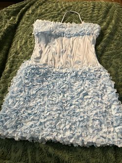 Worn once, excellent condition. Outcast blue floral corset mini dress. Available for local pickup. Open to reasonable offers