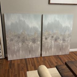 2 Large Abstract Wall Paints 
