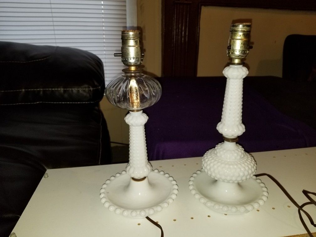 Vintage Milk Glass Lamps