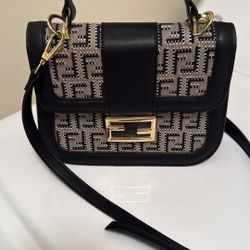 Blue And Grey Small Crossbody Bag With Long Strap