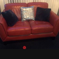 Terra-Cotta Leather Couch