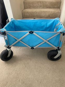 Blue Folding Utility Wagon with AIl-Terrain Wheels
