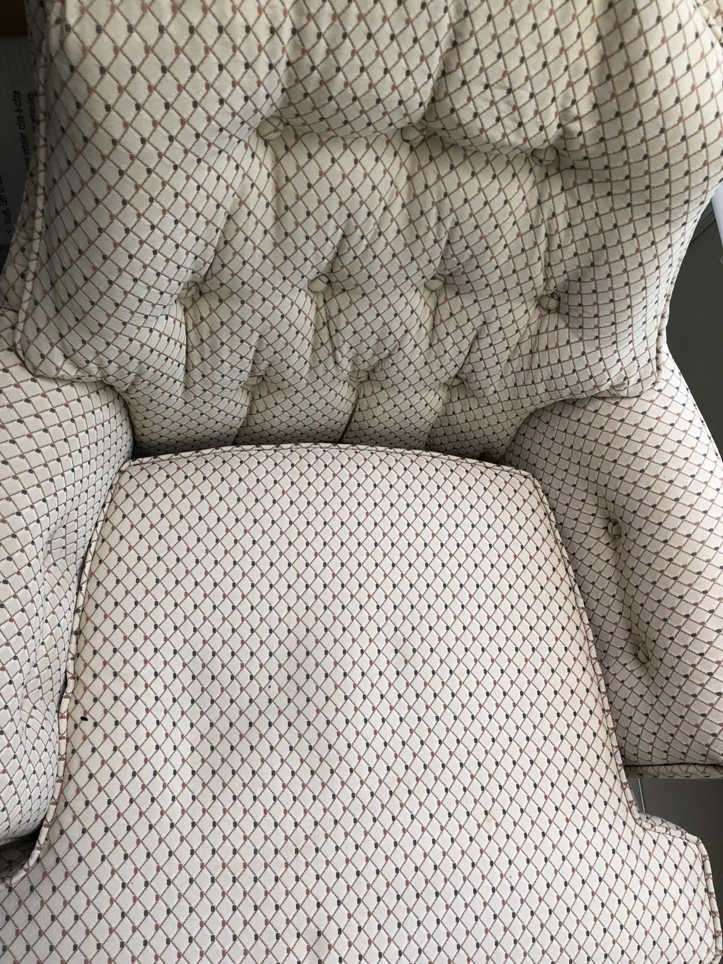 Cream Chair and Ottoman 