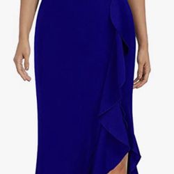 WOOSEA Women's High Neck Split Bodycon Mermaid Evening 