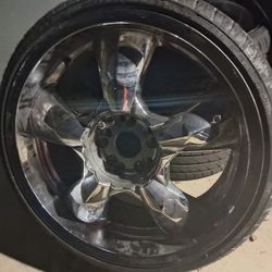 4 Chrome 20 Inch Rims With New Tires 5x114