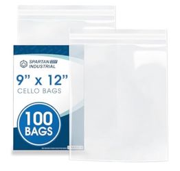 100 Count 9x12" Clear Cello Poly Bags