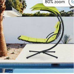 Cloud Mountain Outdoor Hanging Lounge Chair Hammock Chair Chaise Lounger Metal Green