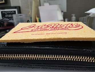 Late Night With David Letterman souvenir sponge from 1993
