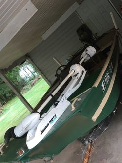 16f aluminum boat 70 trolling motor 40 hp Suzuki motor