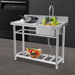 Stainless Steel Kitchen Sink Free Standing Commercial Restaurant Kitchen Sink 