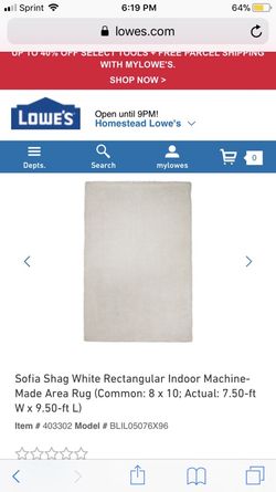 White rectangular indoor rug