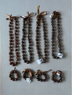 4 Hawaiian Nut Lei Necklaces and 4 bracelets