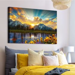 Nature Landscape Canvas – Grand Teton National Park Sunset – 48” x 32”
