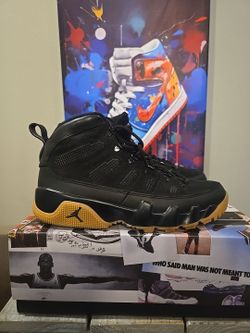 Nike Air Jordan 9 Retro Boot NRG Black Light Gum Size 12 Men's