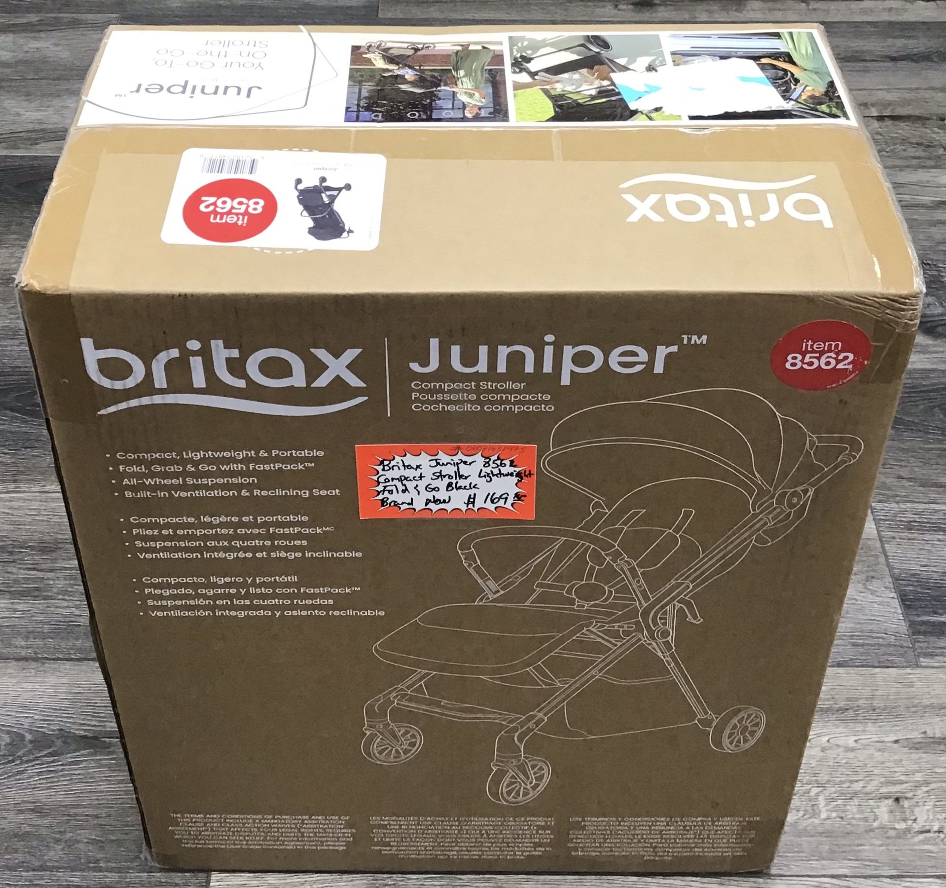 Britax Juniper 8562 Compact Stroller Lightweight Fold & Go Black Brand New