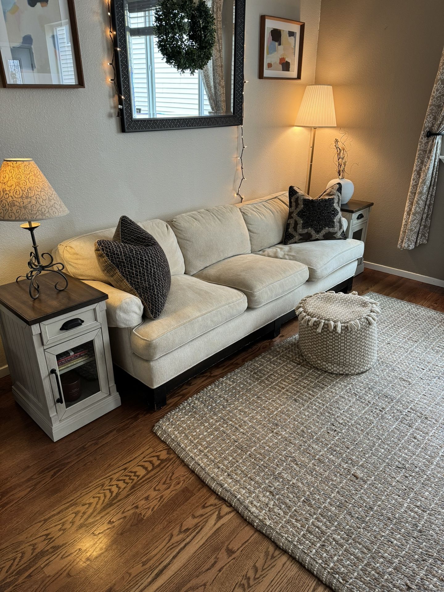 Matching Off White Fabric Couch Set