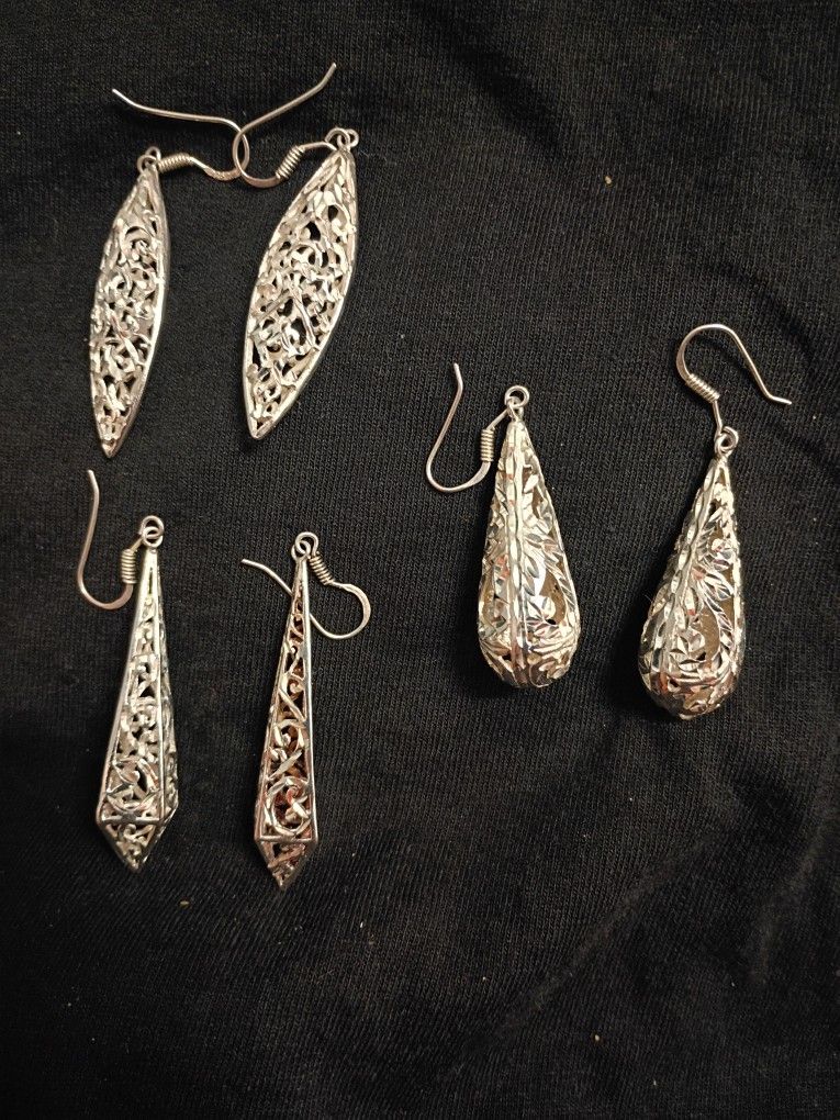 925 Sterling Silver Earrings (Vintage)