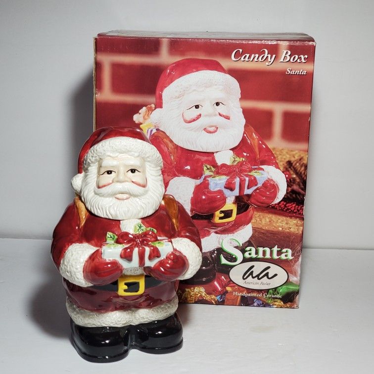 NEW Santa Christmas Candy Box Decoration 8.25"